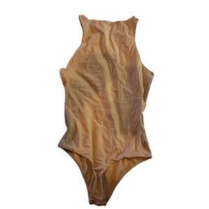 Skims Women's Fits Everybody High Neck Bodysuit In Ochre Size XS NWT